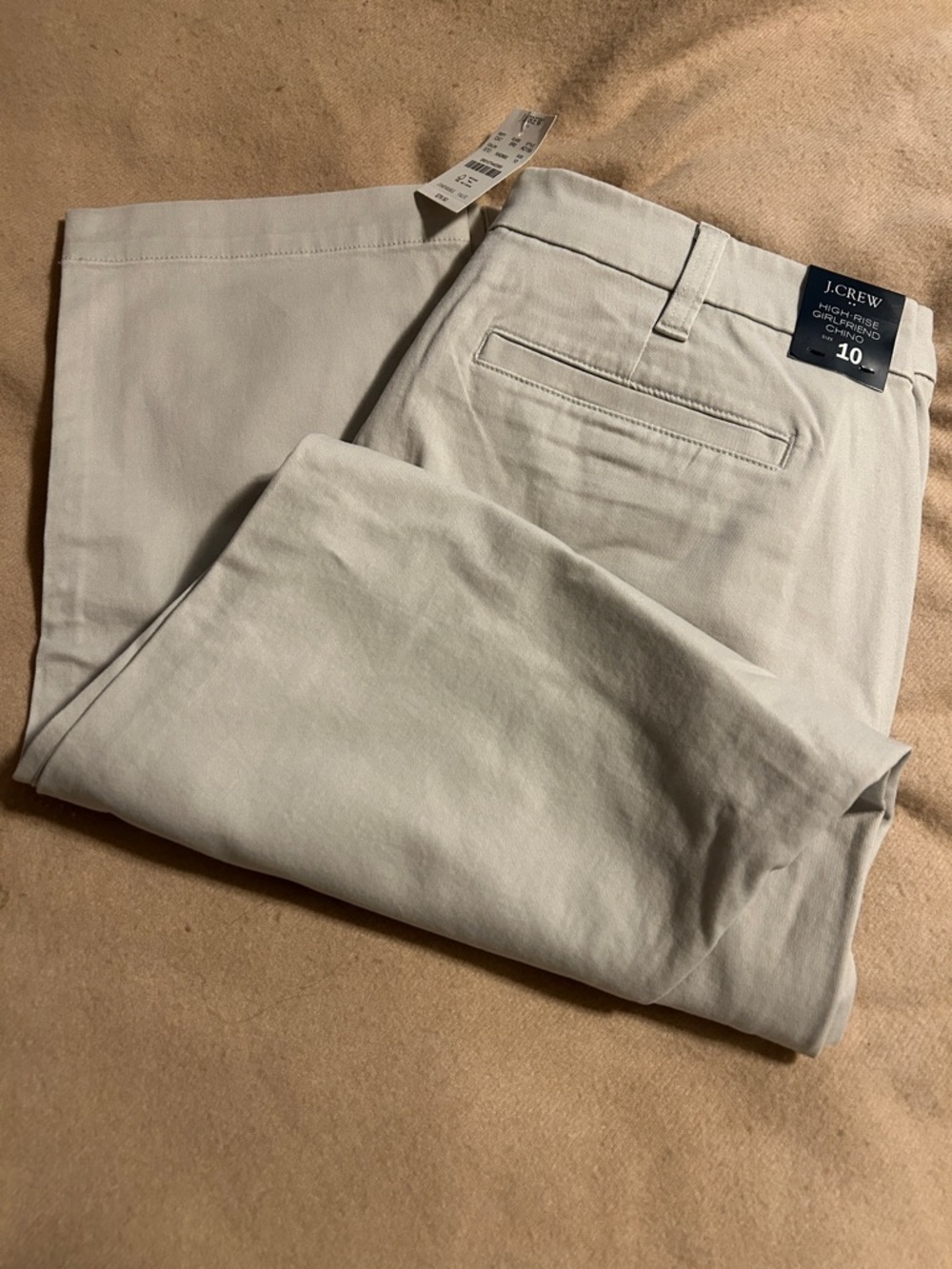 J. Crew high rise girlfriend chino light tan 10